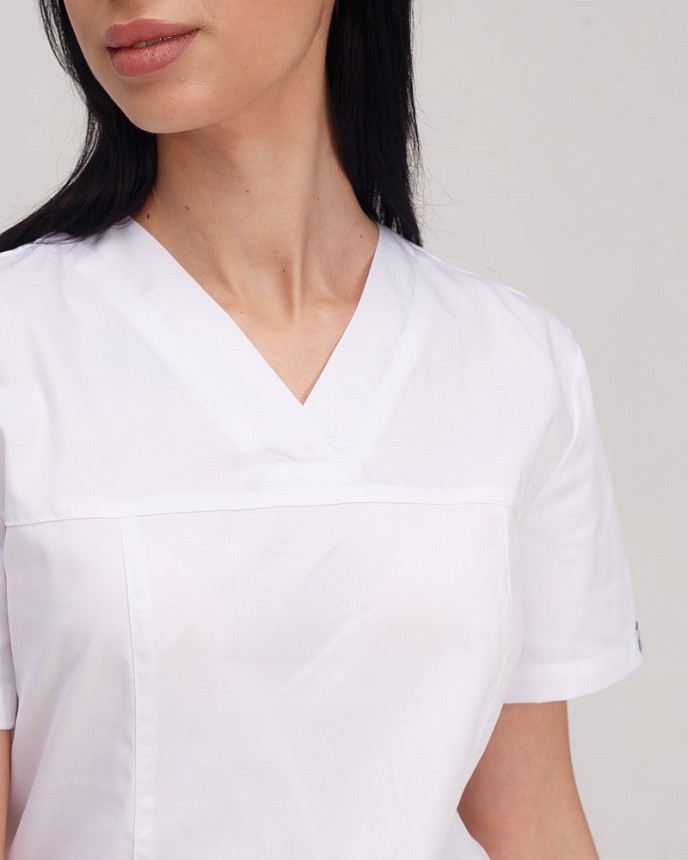Медицинская рубашка женская Топаз белая 2