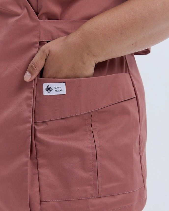 Медична сорочка жіноча Кіото рожево-теракотовий +SIZE 6