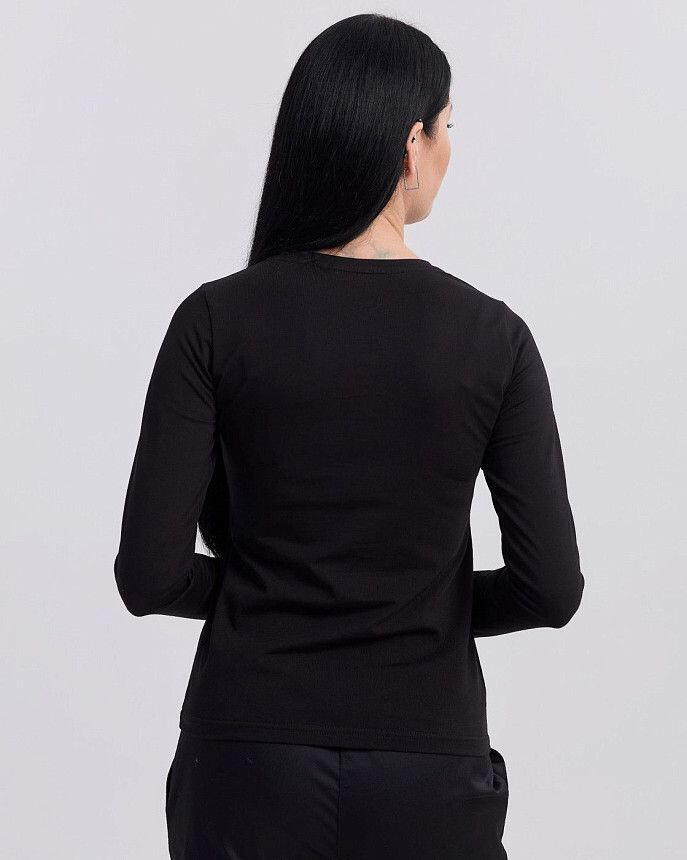 Медичний лонгслів жіночий чорний 3