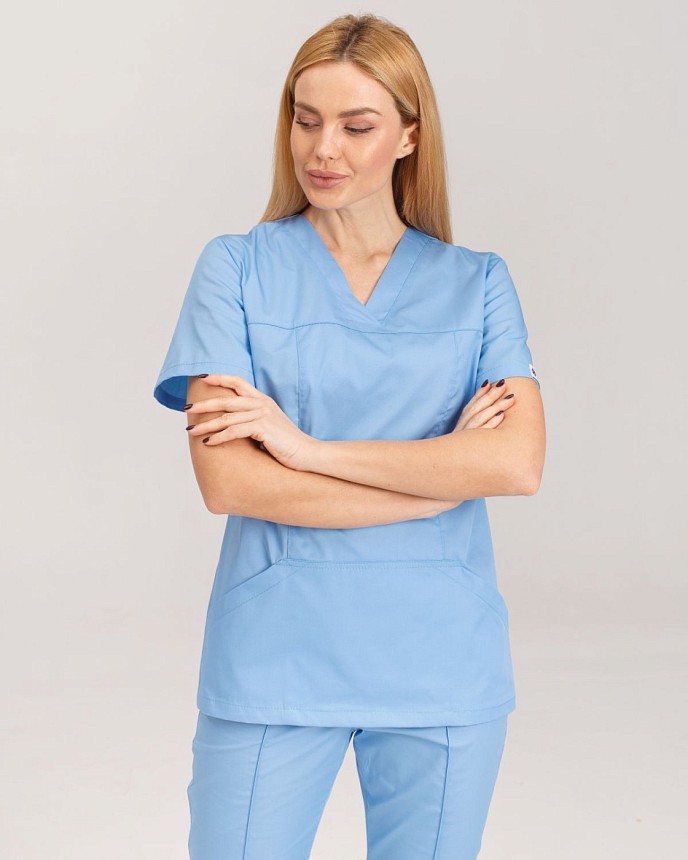 Медична сорочка жіноча Топаз світло-блакитна 3