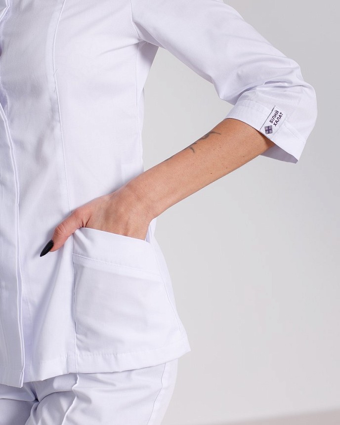 Медицинская рубашка женская Сакура белая 5
