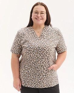 Медична сорочка жіноча Топаз принт Leopard NEW +SIZE