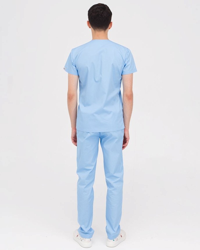 Медицинский костюм мужской Милан светло-голубой 2