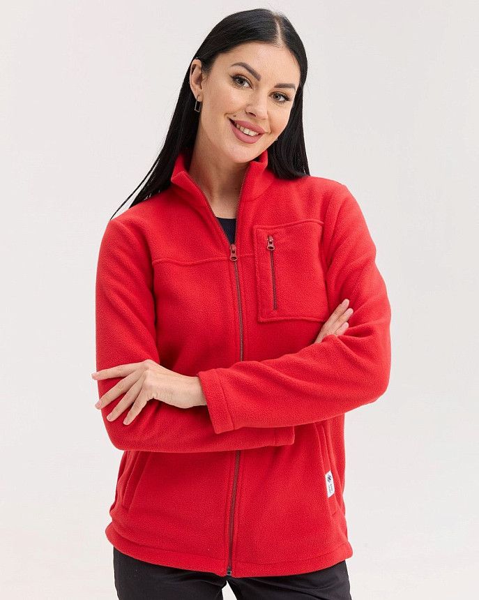 Медична кофта жіноча флісова Фінляндія червона 2 Білий Халат Медична кофта жіноча флісова Фінляндія червона 2