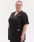 Медичний костюм жіночий Кіото чорний +SIZE 2