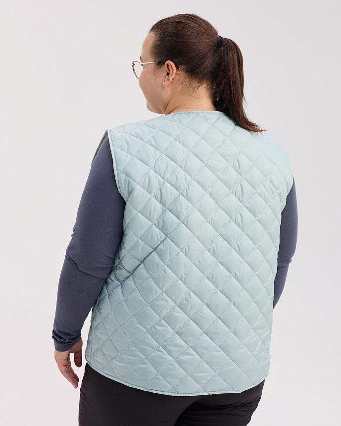 Медицинская утепленная жилетка женская Осло серо-голубая 5