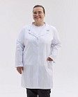 Медичний халат Студент білий +SIZE (довгий рукав)