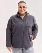 Медицинская кофта женская флисовая Финляндия темно-серая +SIZE