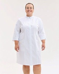 Медицинский халат женский Валенсия белый +SIZE