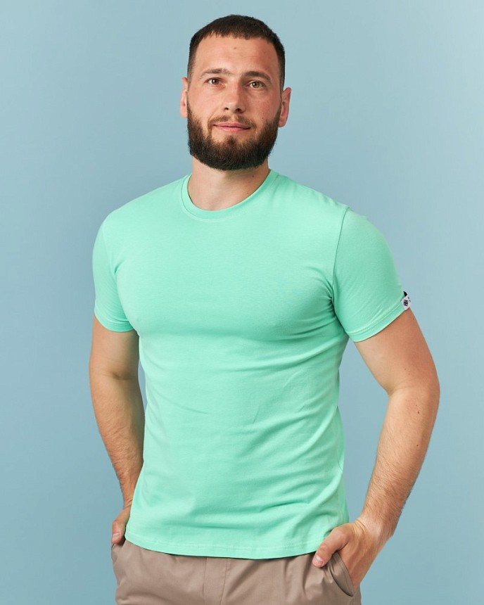 Медицинская футболка мужская неоново-зеленая 4