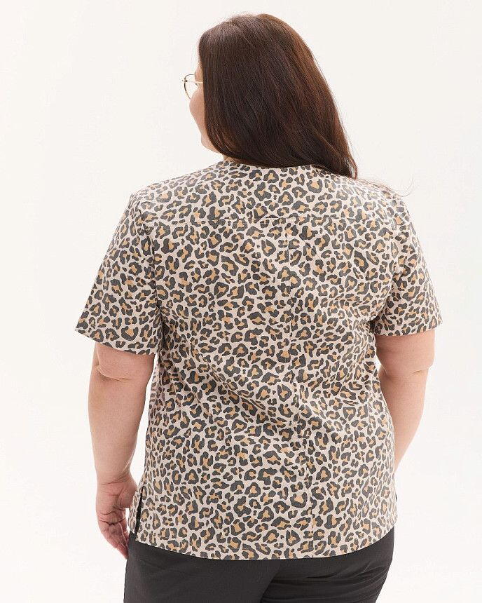 Медична сорочка жіноча Топаз принт Leopard NEW +SIZE 2