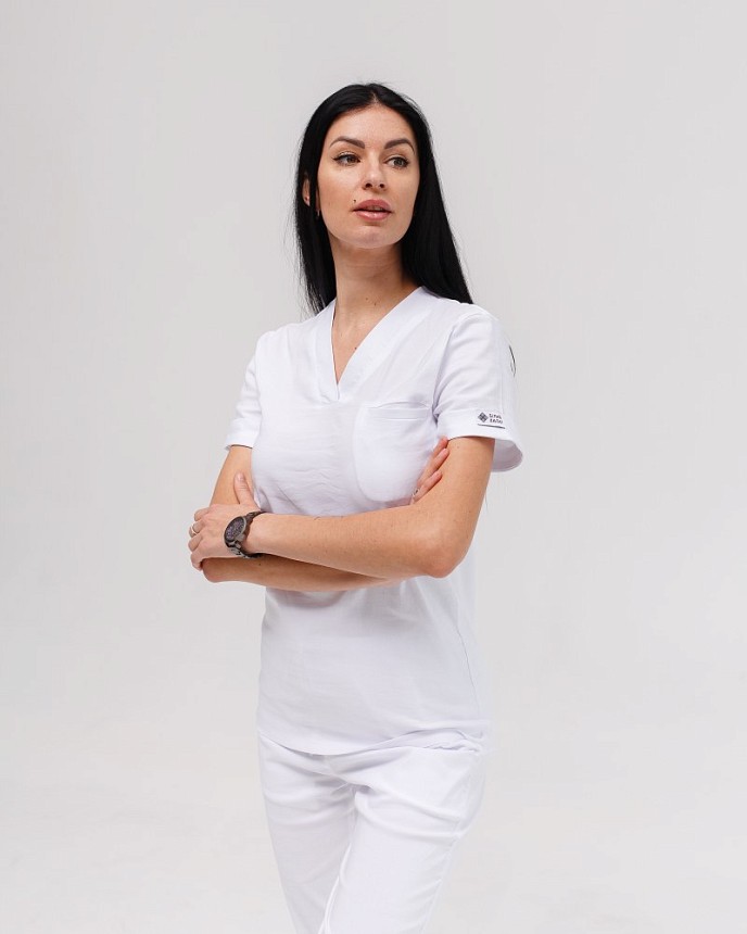 Медицинский костюм женский Марсель белый 3