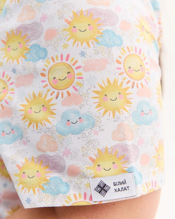 Медицинская рубашка женская Топаз принт Sun NEW +SIZE 6