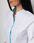 Медицинская рубашка женская Сакура белый-мятный 3