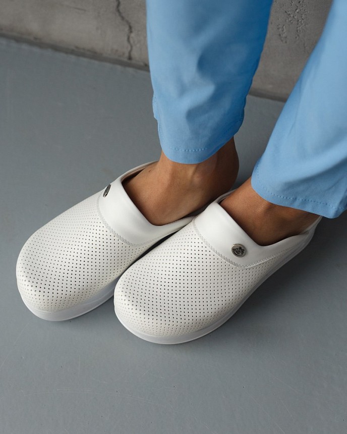 Взуття медичне жіноче сабо Pearly White з підошвою AirMax 3