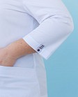 Медицинская рубашка женская Сакура белый-фиолетовый +SIZE 4