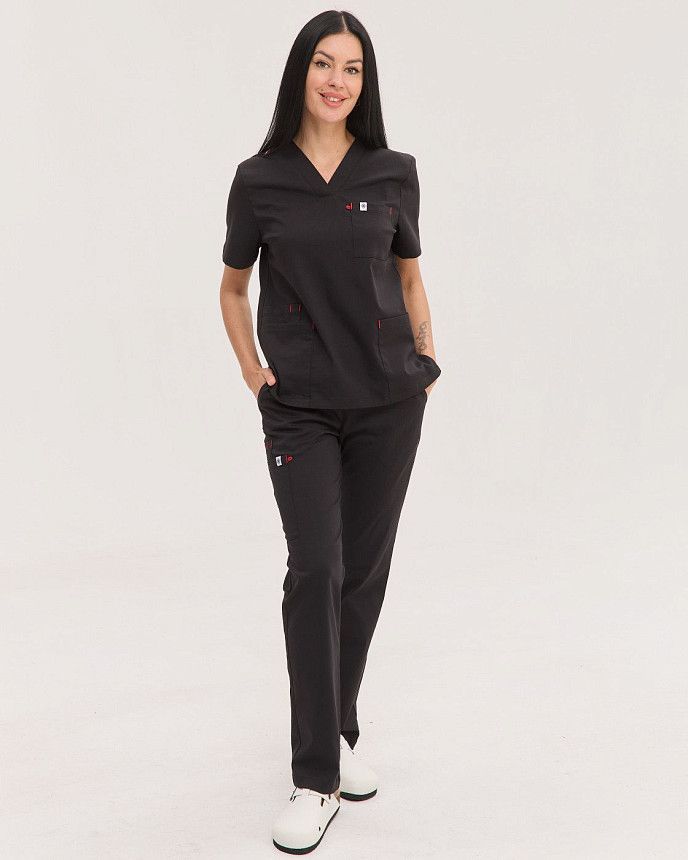 Медицинский костюм женский Бристоль черный 2