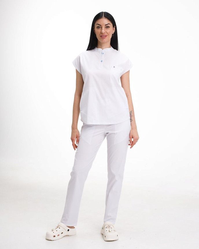 Медицинский женский костюм Сидней белый (уценка/брак)