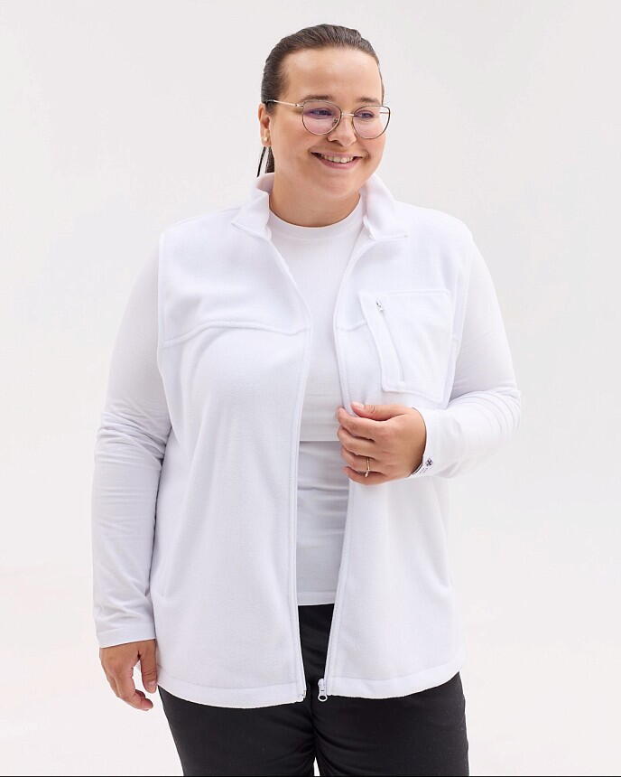 Медицинская кофта женская флисовая Финляндия белая +SIZE (уценка/брак) 2