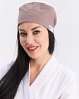 Медицинская классическая шапочка на завязках какао (Elite Stretch) 2