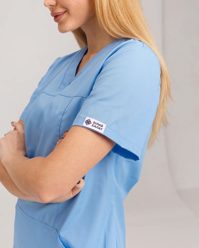 Медицинская женская рубашка Топаз светло-голубая 5