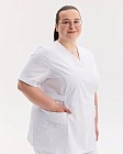 Медицинская рубашка женская Киото белая  +SIZE 2