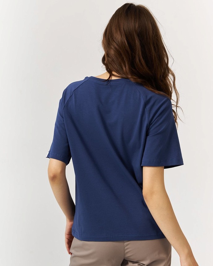Медицинская футболка-реглан женская индиго 2