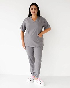 Медицинский костюм женский Аризона серый +SIZE