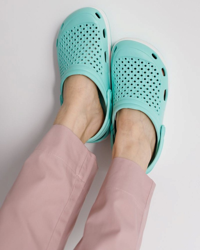 Обувь медицинская женская Coqui Lindo мятный/белый (розовая полоска) 3