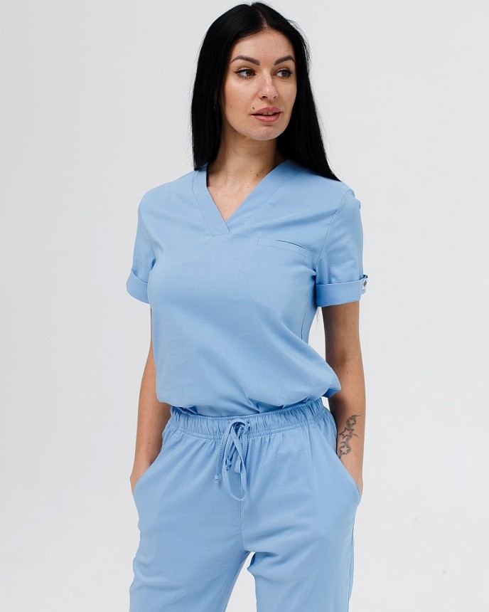 Медицинский костюм женский Марсель голубой 2