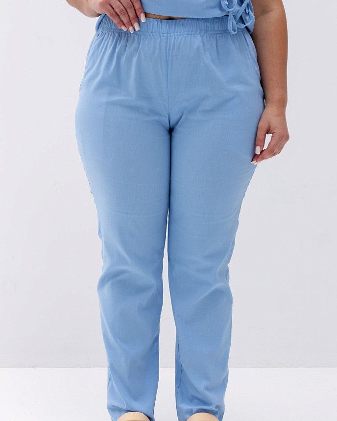 Медицинский костюм женский Рио голубой +SIZE (уценка/брак) 6