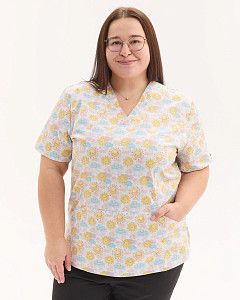 Медицинская рубашка женская Топаз принт Sun NEW +SIZE
