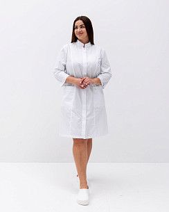 Медицинский халат женский Сакура белый +SIZE (уценка/брак)
