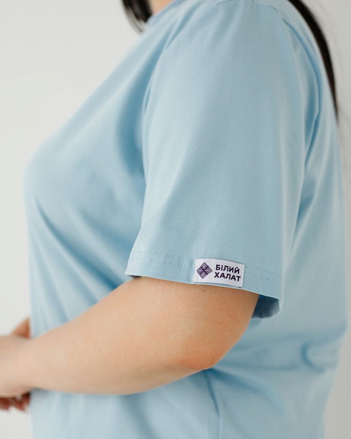 Медична базова футболка жіноча блакитна 8