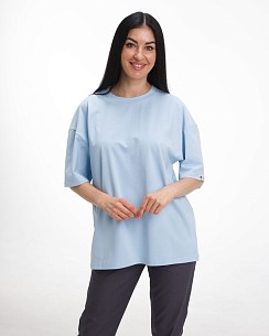 Медична футболка унісекс блакитна