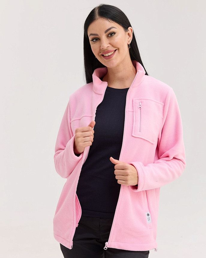 Медична кофта жіноча флісова Фінляндія рожева 3 Білий Халат Медична кофта жіноча флісова Фінляндія рожева 3