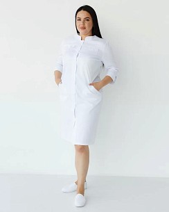Медичний халат жіночий Валері білий +SIZE