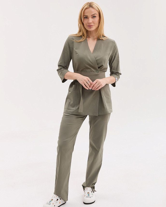 Медичний костюм жіночий Сеул оливковий 2