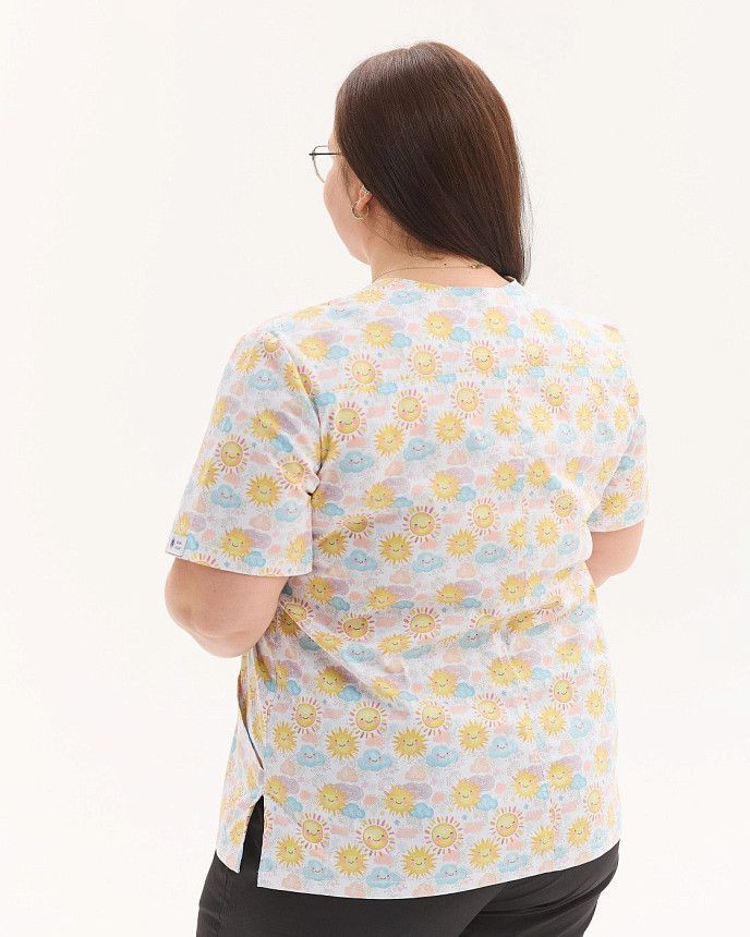 Медицинская рубашка женская Топаз принт Sun NEW +SIZE 3