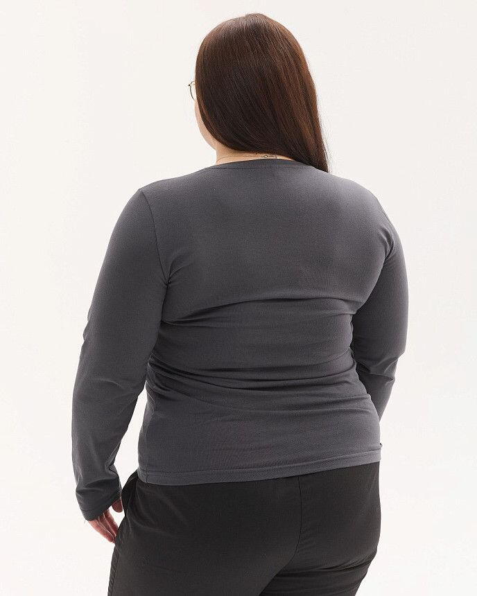 Медицинский лонгслив женский темно-серый +SIZE 4