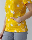 Медицинская рубашка женская Топаз принт корона желтая 6