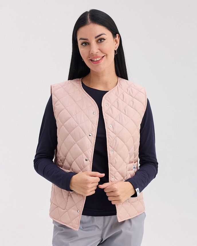 Медична утеплена жилетка жіноча Осло світло-рожева