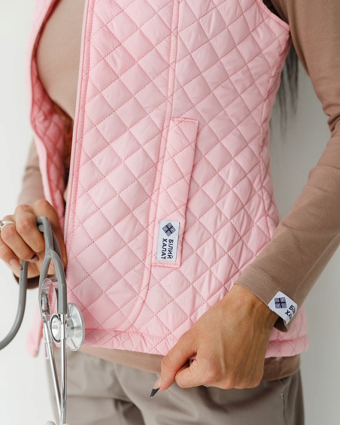 Медична утеплена жилетка жіноча Женева світло-рожева 4