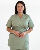 Медицинская рубашка женская Киото фисташковая +SIZE