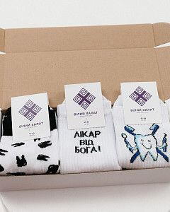 Набір чоловічих шкарпеток медичних "Dentist Box" - 3 пари