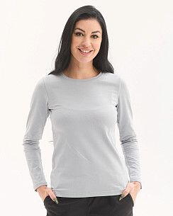 Медицинский лонгслив женский серый