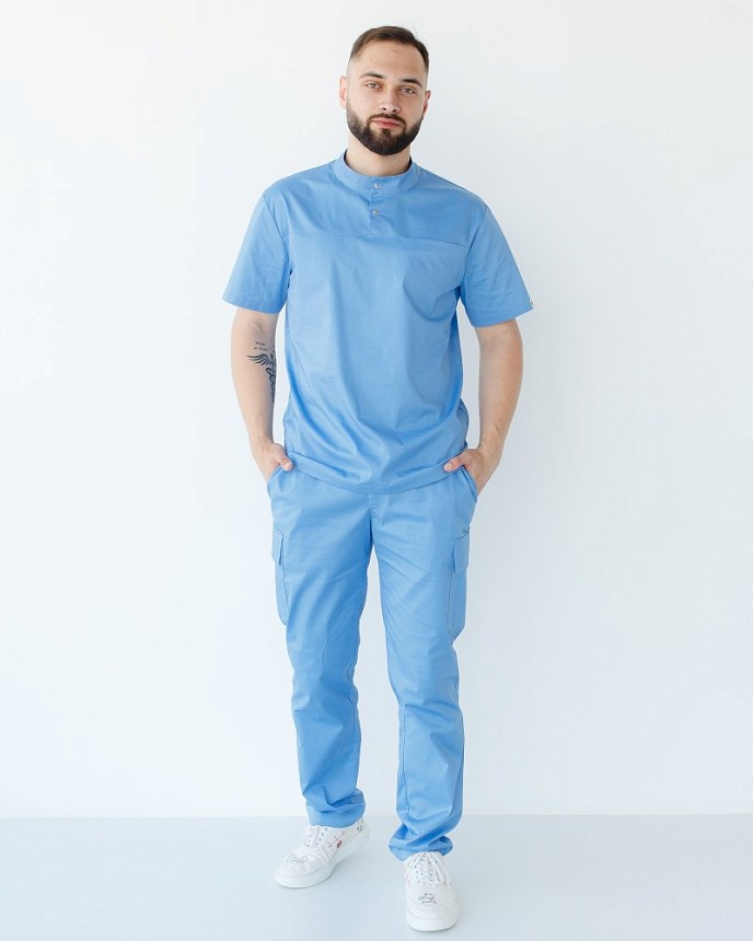 Медицинский костюм мужской Денвер голубой 9