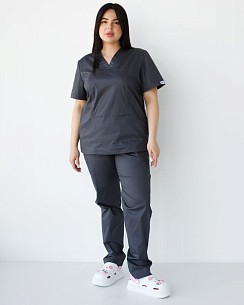 Медичний костюм жіночий Топаз темно-сірий NEW +SIZE