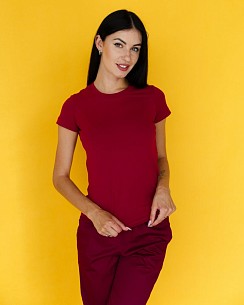 Медична футболка жіноча бордова