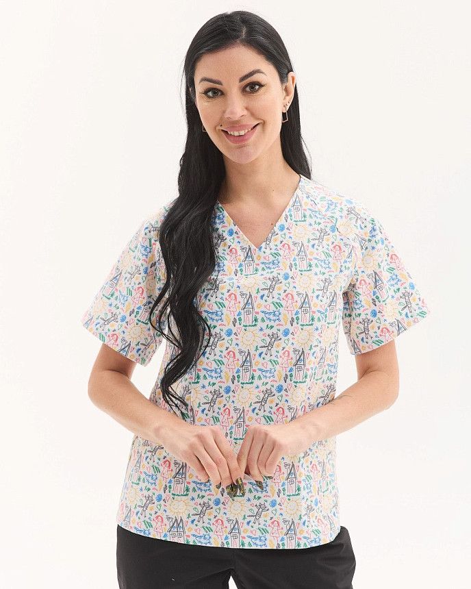 Медицинская рубашка женская Аризона принт Kids